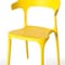Fabulaxe Modern Plastic Outdoor Dining Chair with Open U Shaped Back, Yellow, PK 4 QI004228.YL.4 - alternate 4